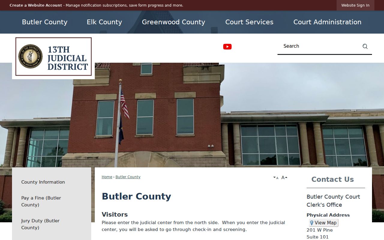 Butler County District Court official access page