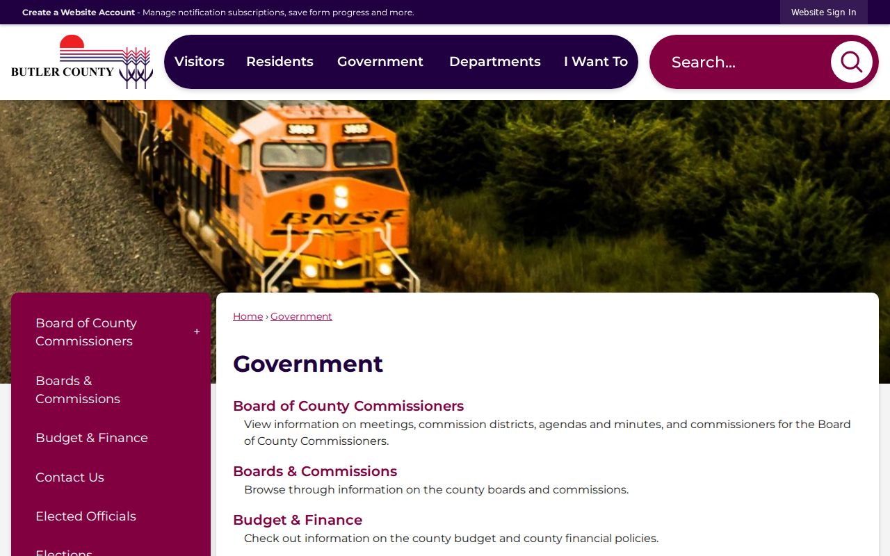 Butler County government department directory