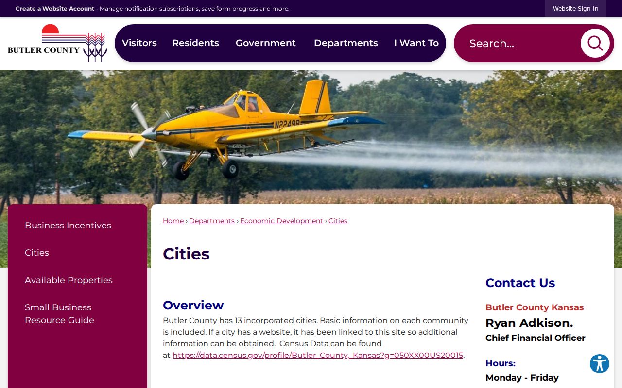 Butler County incorporated cities directory